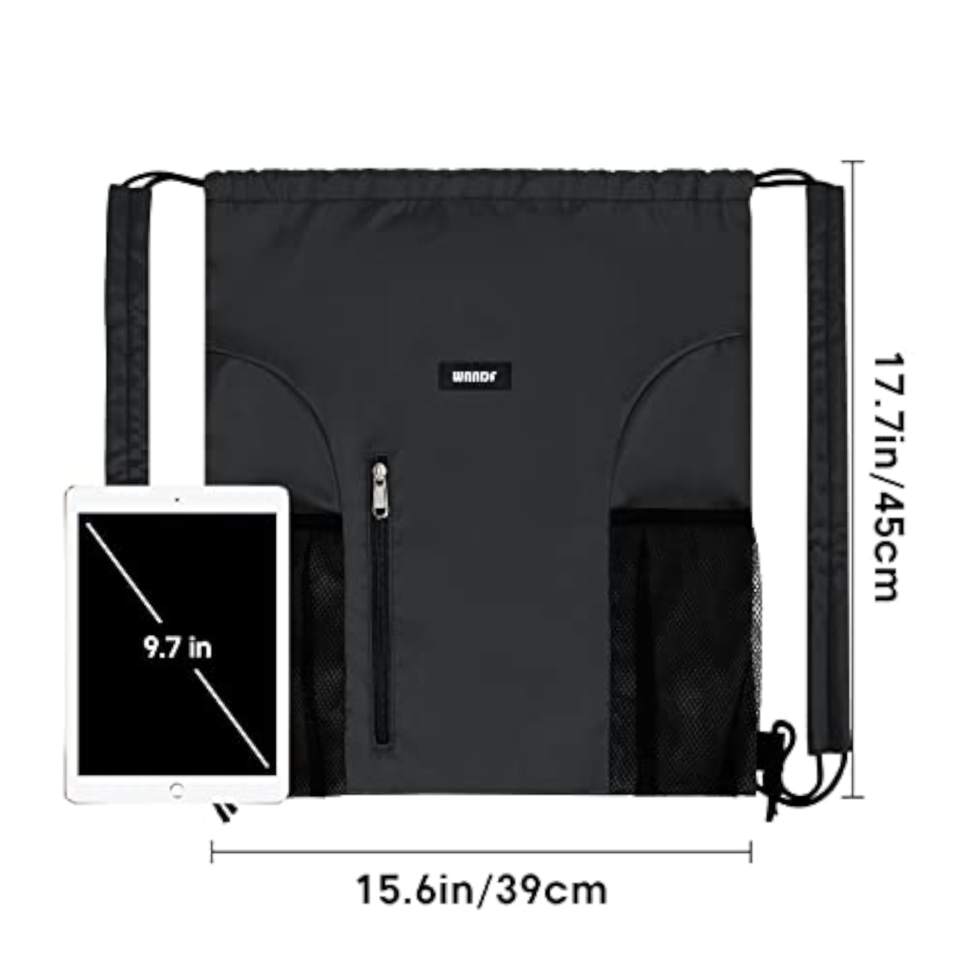 Drawstring Backpack with Shoulder Pad for Sports